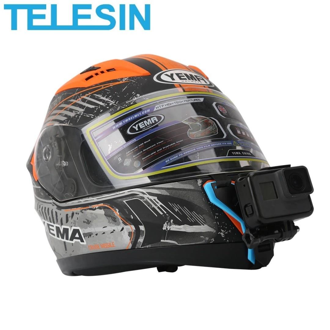 Telesin Motorcycle Bike Helmet Front Chin Mount Strap For Gopro Hero 7 6 5 4 Black Silver White Session Sjcam Photography Camera Accessories Others On Carousell