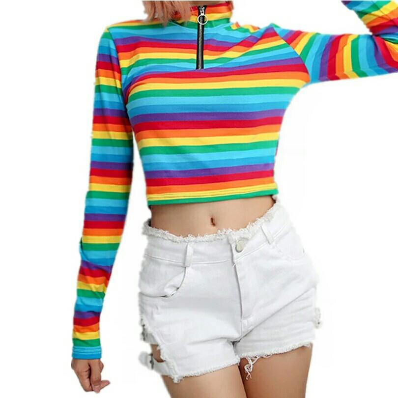 rainbow color shirt womens