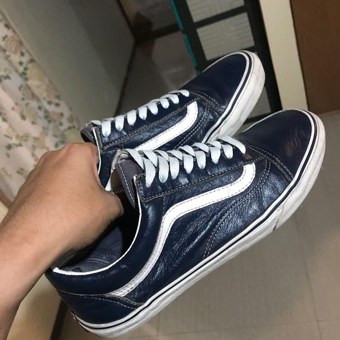 Vans Blue Leather Men s Fashion Footwear Sneakers on Carousell
