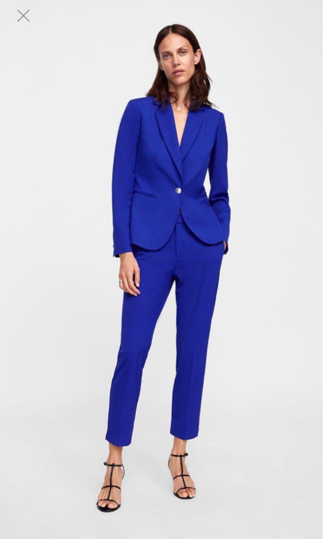 blue suit zara