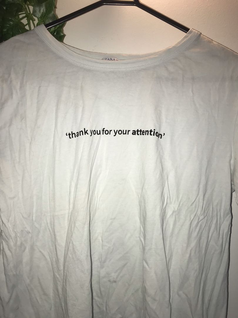 Zara Thank You For Your Attention T Shirt Women S Fashion