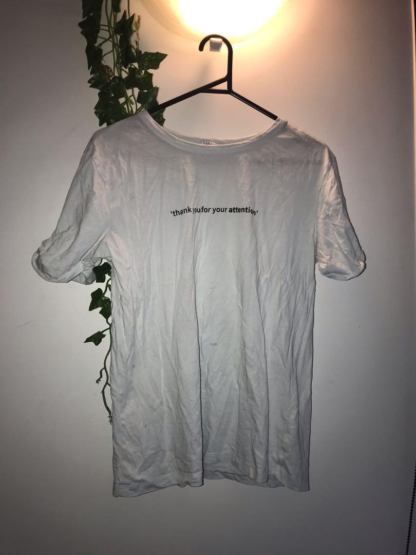 Zara Thank You For Your Attention T Shirt Women S Fashion