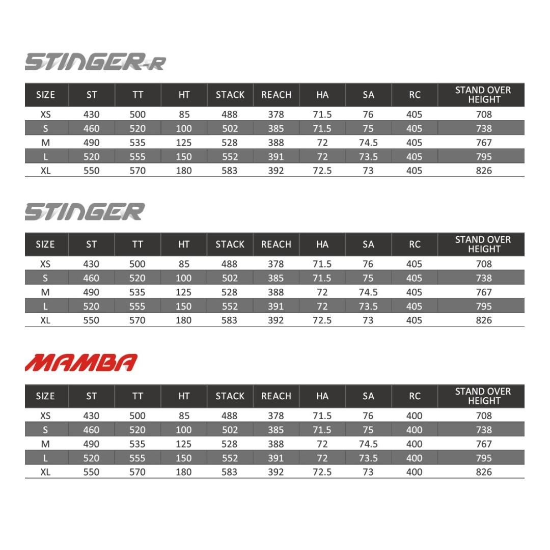 Ceepo mamba size chart online