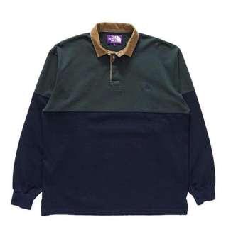 The north face purple label RUGBY 紫標 polo衫