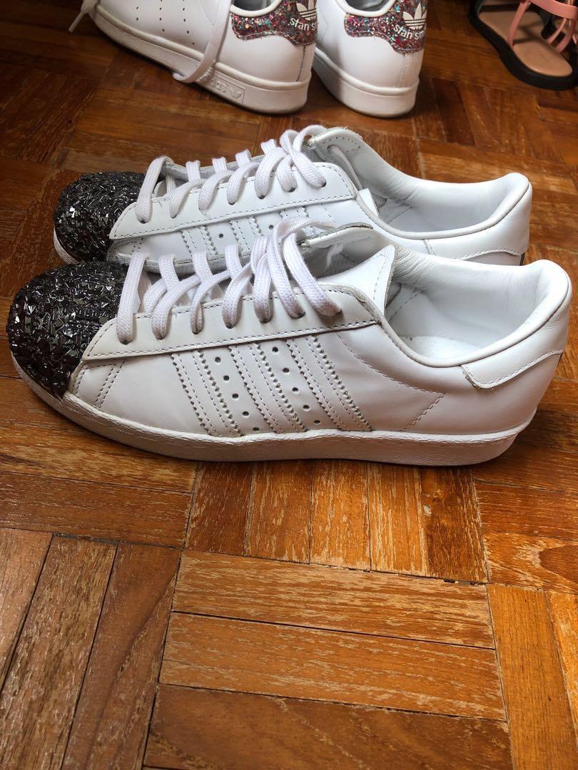 Adidas Superstar 80s white with black metal shell toe cap UK4 US5.5