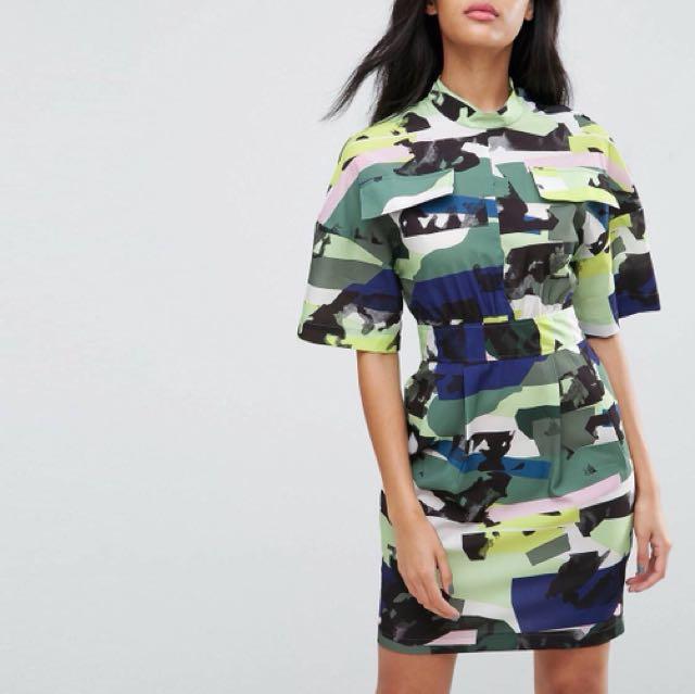 ASOS Utility Dress in Camo Print Women s Fashion Tops Sleeveless on Carousell