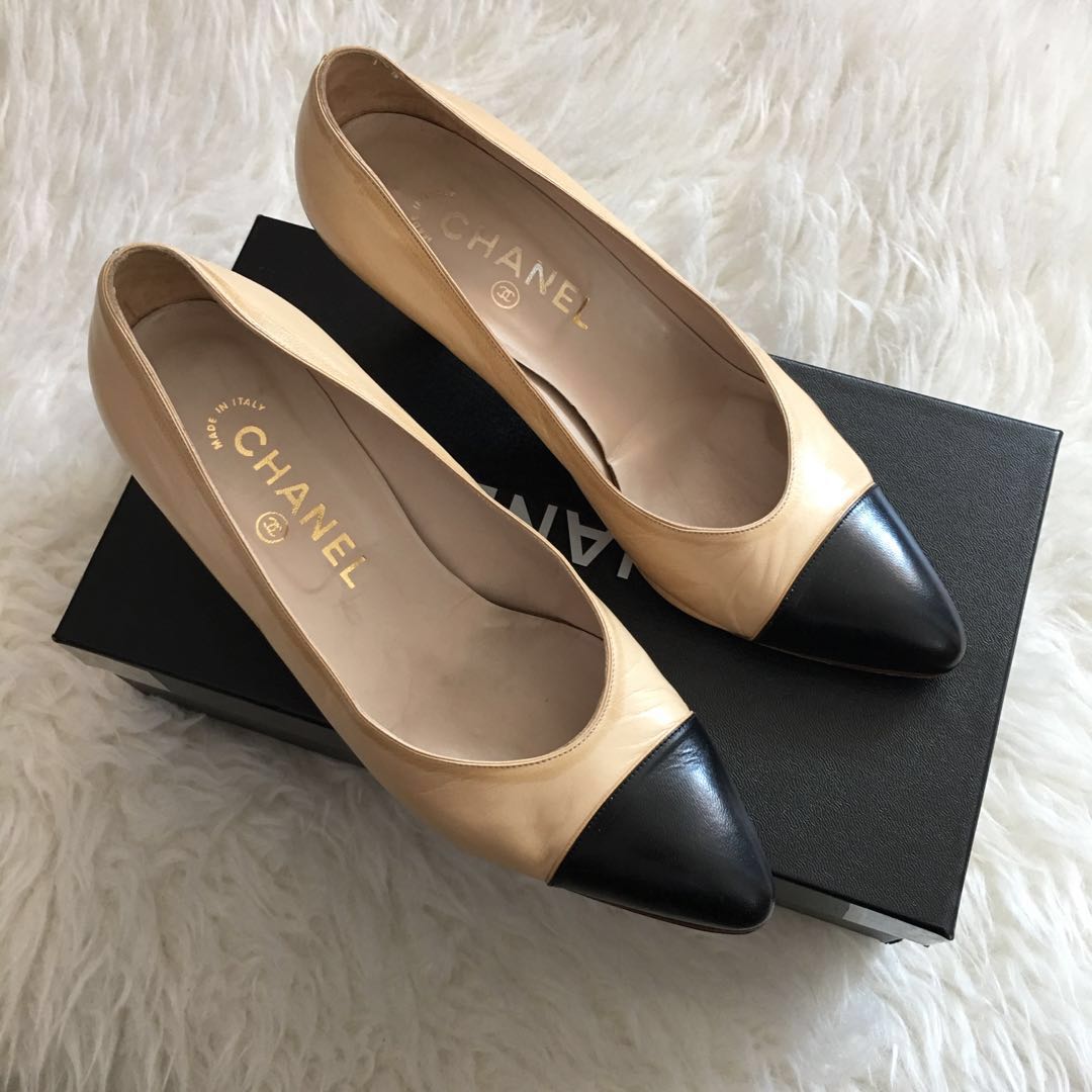Chanel toe cap shoes outlet