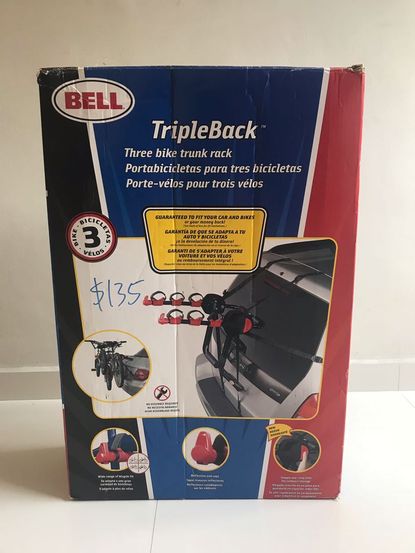 Bell TripleBack Three Bike Trunk Rack, Sports Equipment, PMDs, E