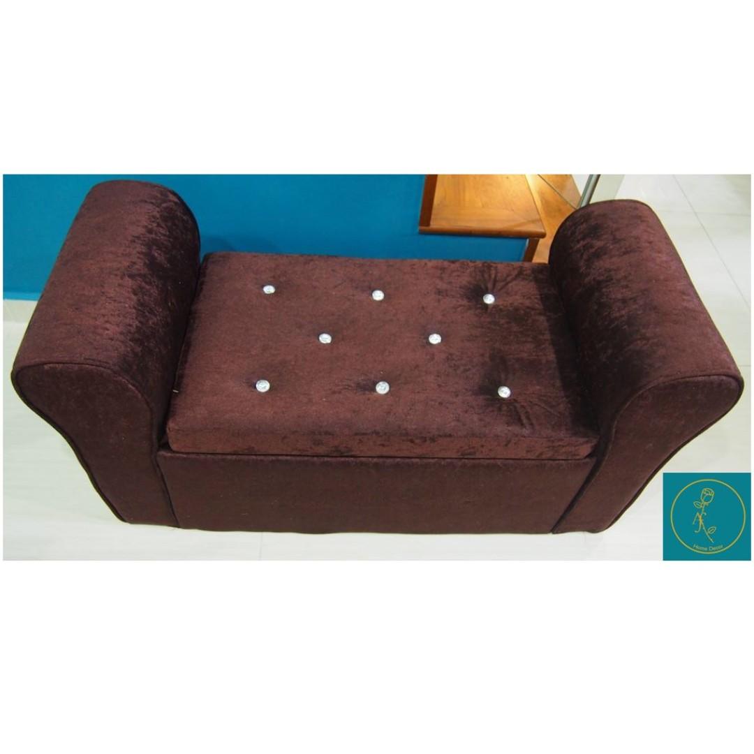 Brown Velvet Storage Bench Furniture Tables Chairs On Carousell