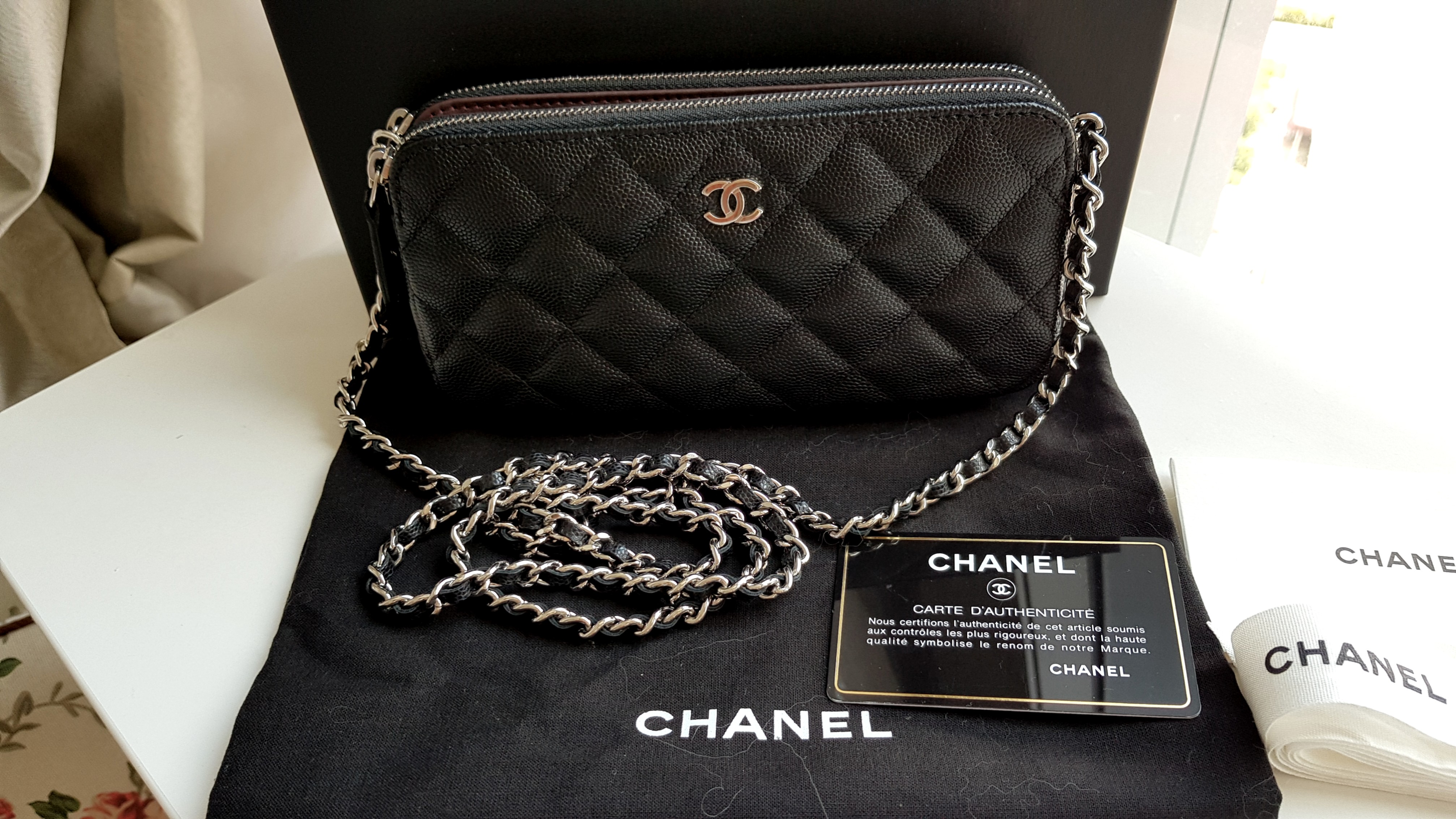 Chanel Clutch With Chain Twin Zipped Pochette Wallet On Chain SOLD