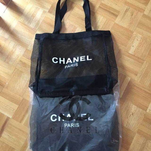 chanel mesh beach bag