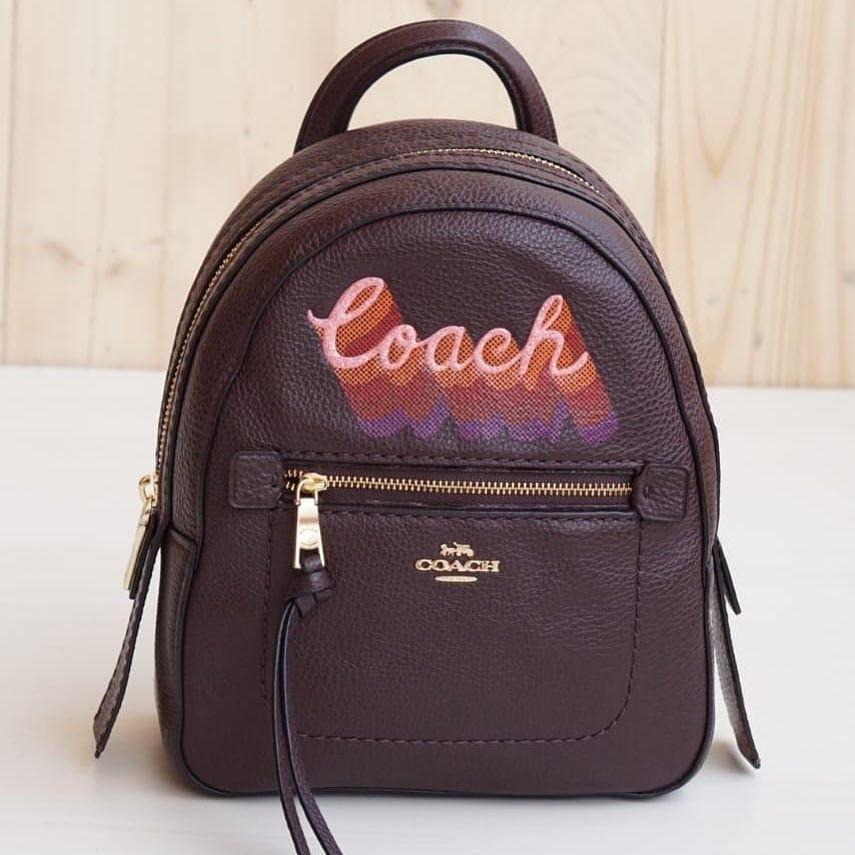 coach andi backpack leather oxblood multi size 19x23
