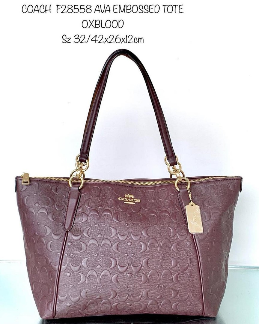 coach ava tote oxblood