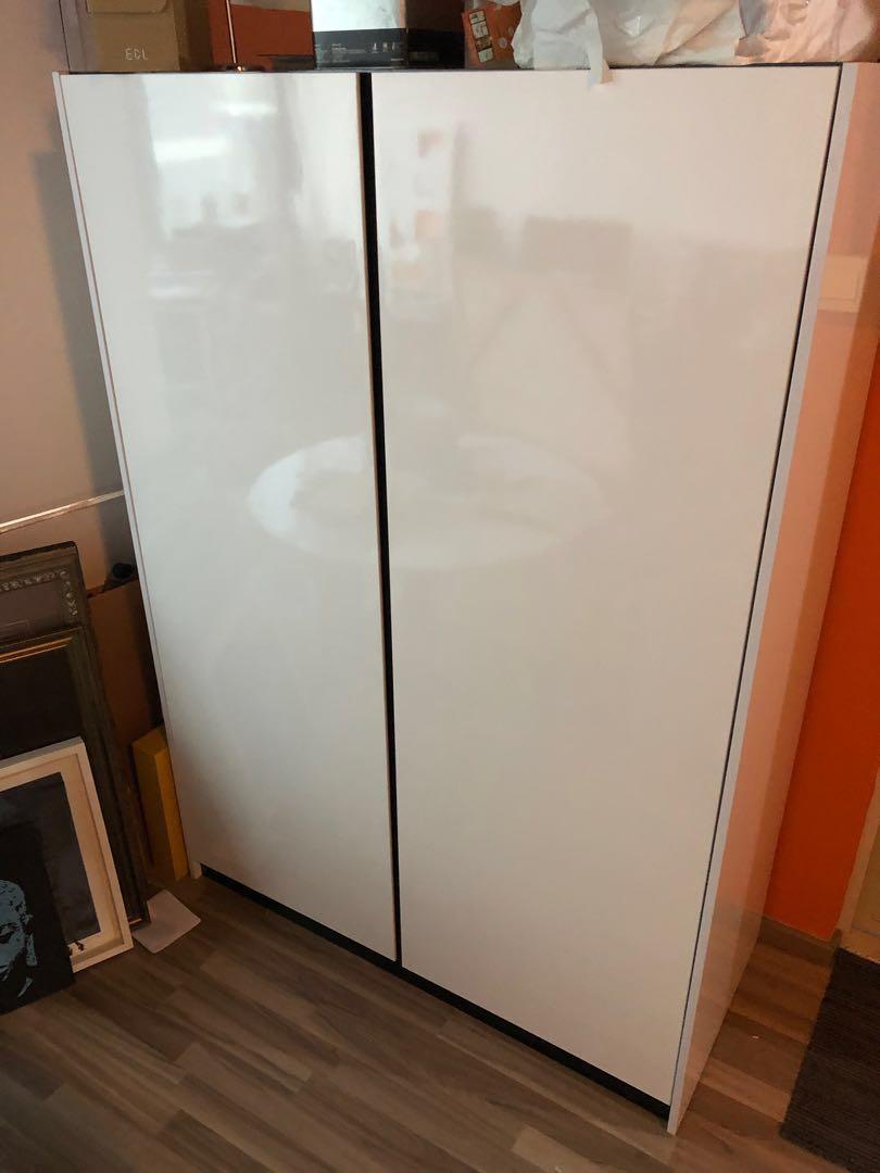 Deep Storage Cabinet In High Gloss Laminate Furniture Shelves