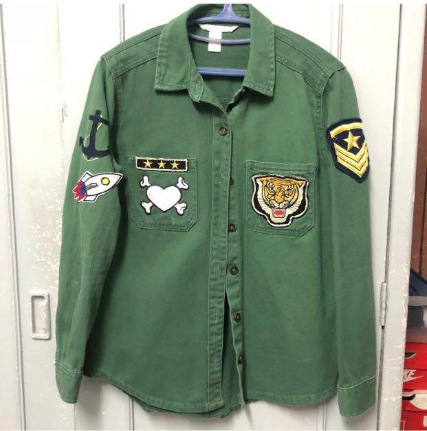 Forever 21 army green jacket online