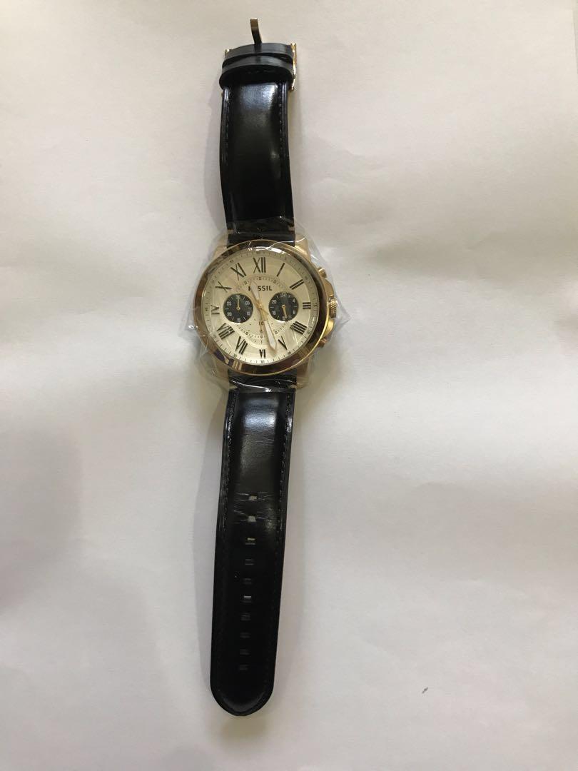 Fossil Grant Chronograph Black Leather Watch FS5271