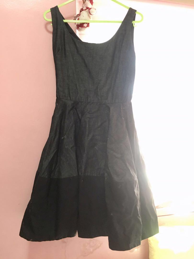 black denim sleeveless dress