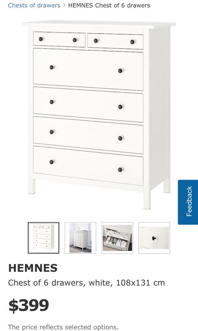 Hemnes Chest Of 6 Drawers Furniture Shelves Drawers On Carousell