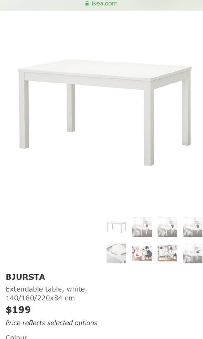 IKEA BJURSTA DINING TABLE AND NORRNAS DINING CHAIR, Furniture & Home