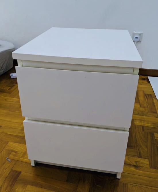 IKEA MALM Bedside Table White, Furniture & Home Living, Furniture