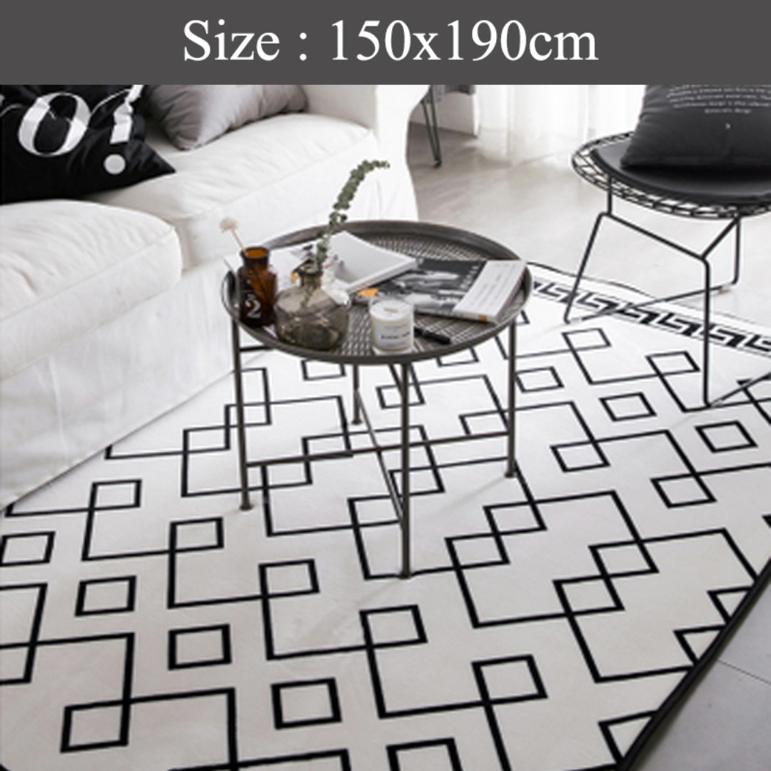 In Stock Design White Line Carpet Furniture Home Decor