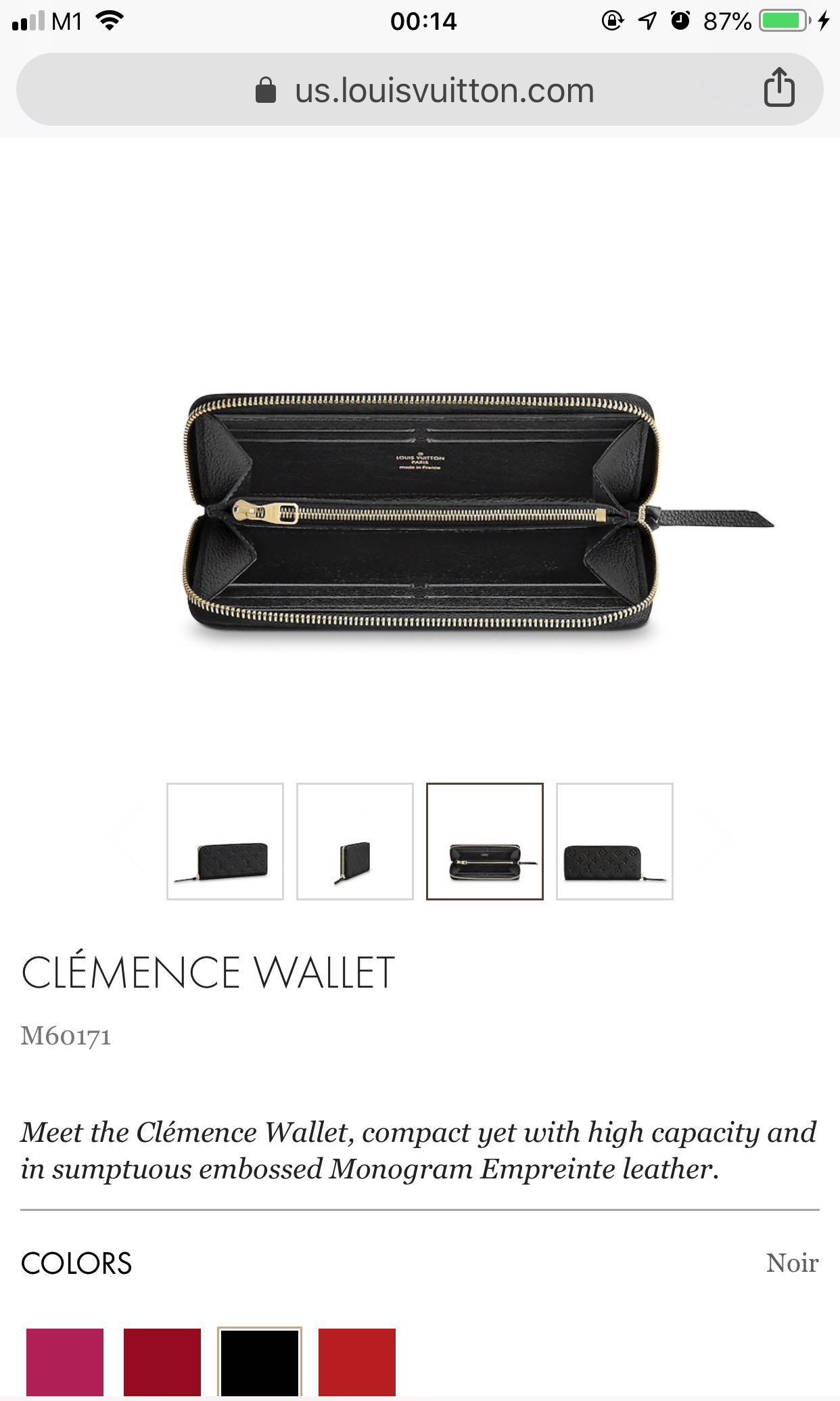 Louis Vuitton MONOGRAM EMPREINTE Clémence Wallet (M60171)