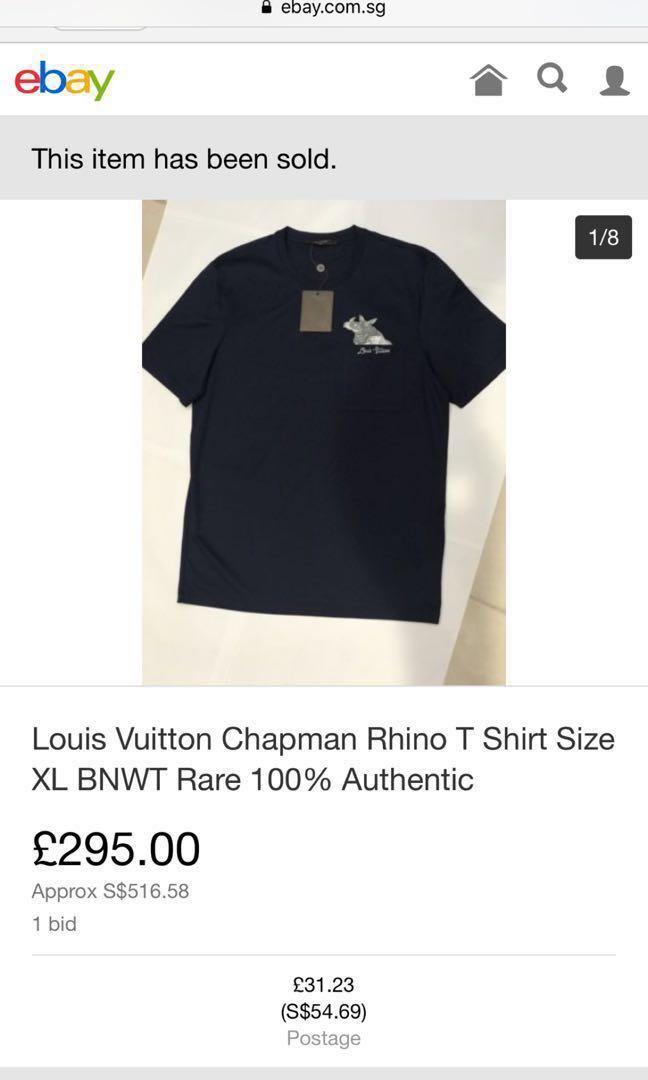 Louis Vuitton Men's Brown Cotton Chapman Giraffe T-Shirt size XS