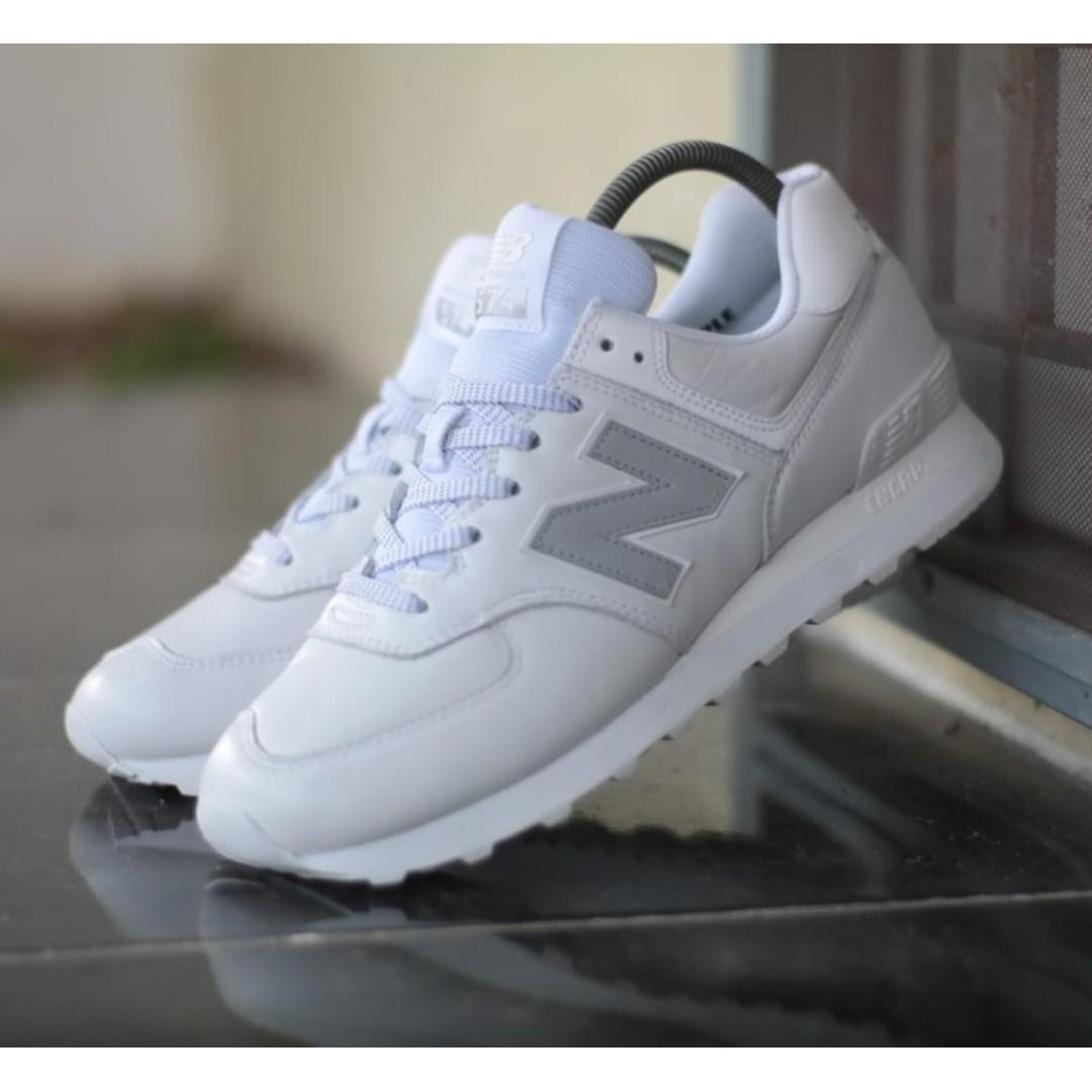white leather new balance 574