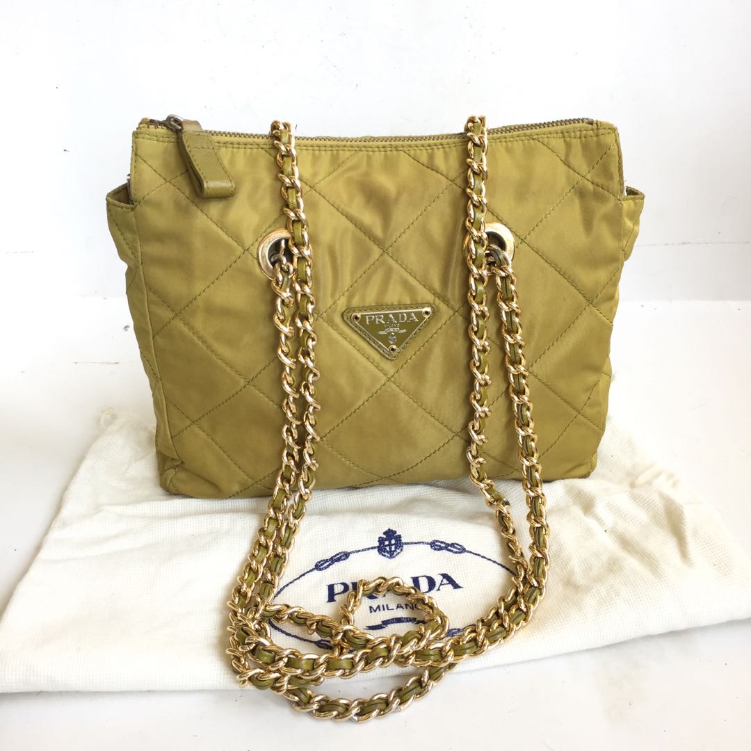 tessuto nylon chain shoulder bag
