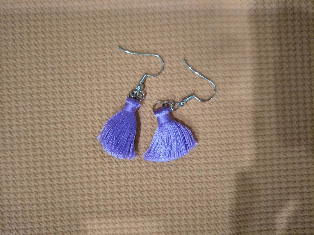 Purple tassel clearance earrings