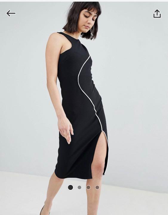 river island black and white dress