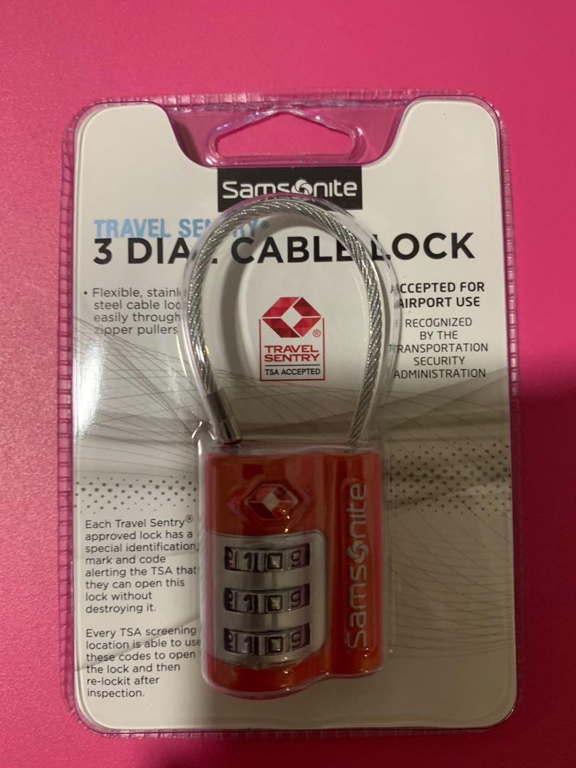samsonite 3 dial cable lock