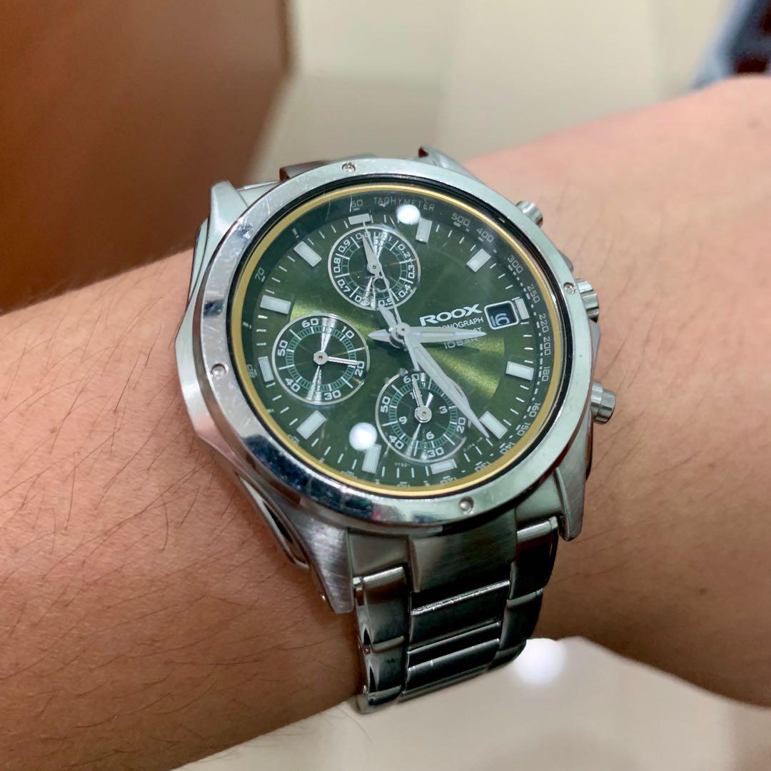 Seiko Alba Roox Green Dial Chronograph Watch Men s Fashion