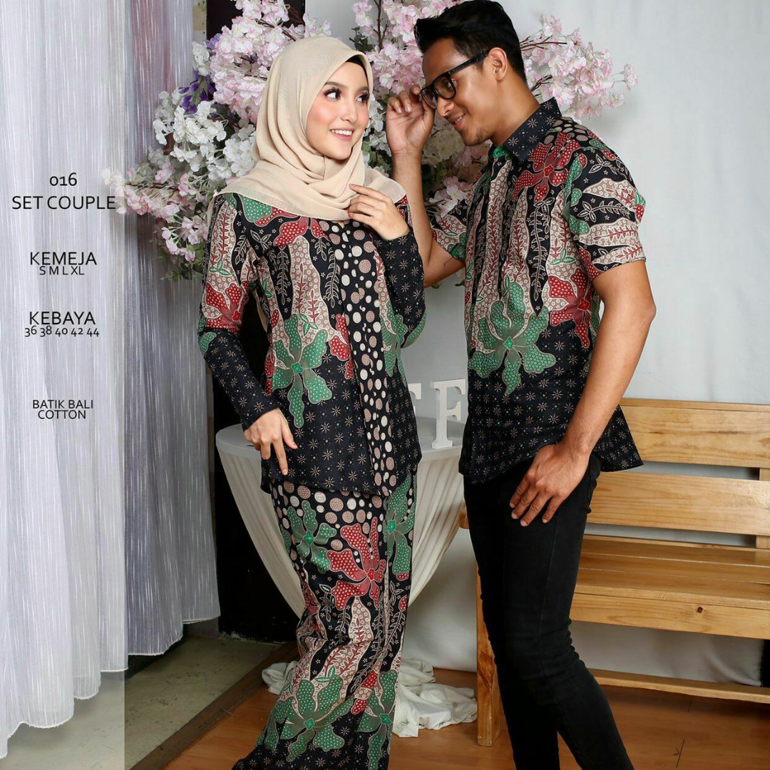 SET COUPLE BATIK BALI Baju Raya Cantik 2019 Muslimah Fashion