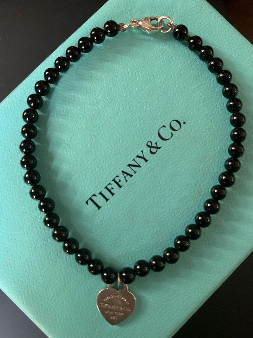 Tiffany & Co. Black Onyx bead bracelet, Women's Fashion, Jewelry ...