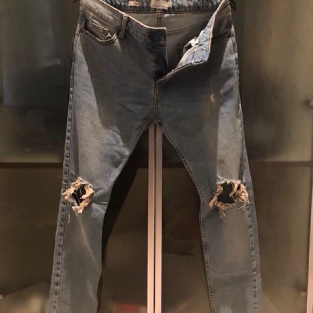 Topman ripped skinny jeans top