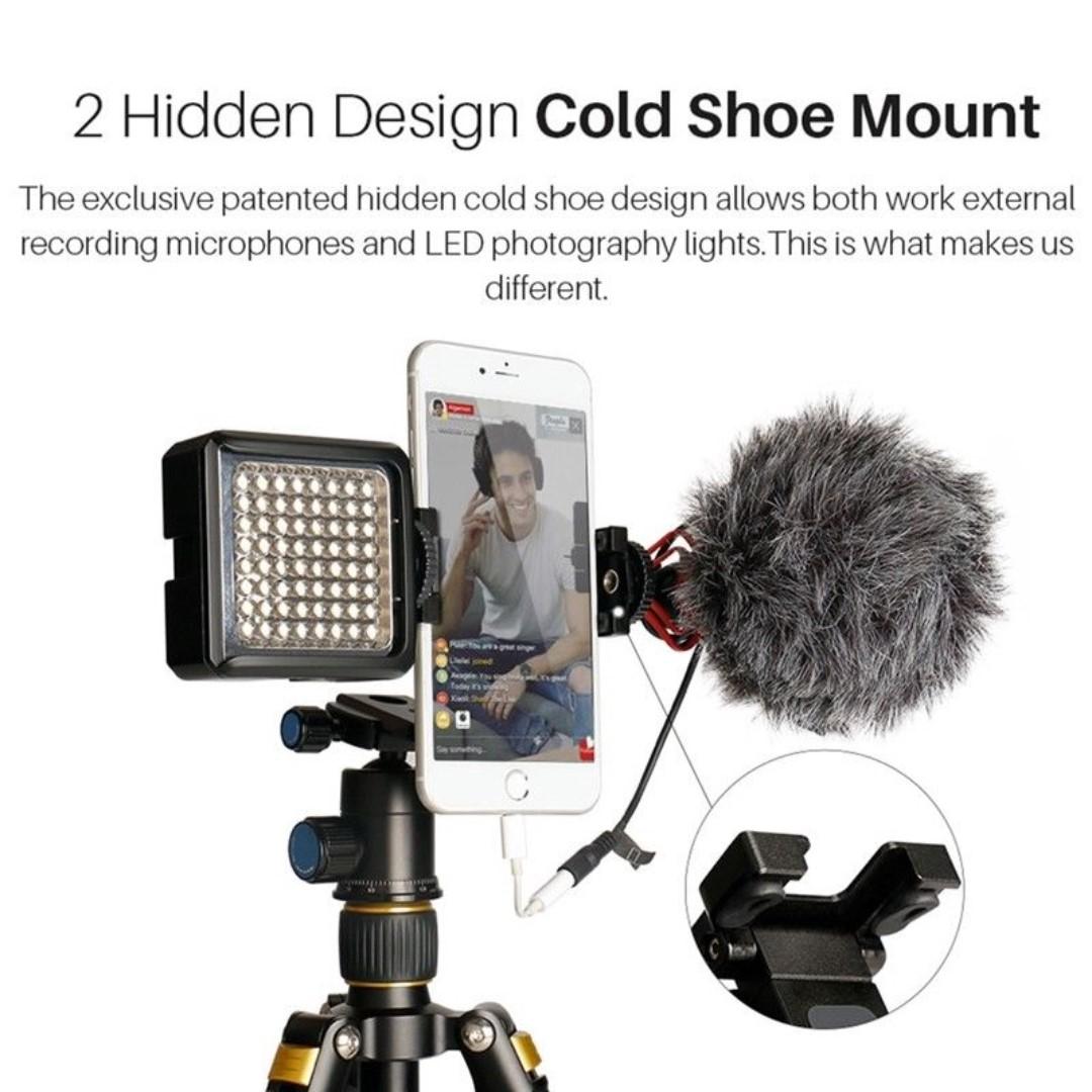 Ulanzi ST05 Foldable Clipper Clamp Tripod Mount Adapter with Hot Shoe