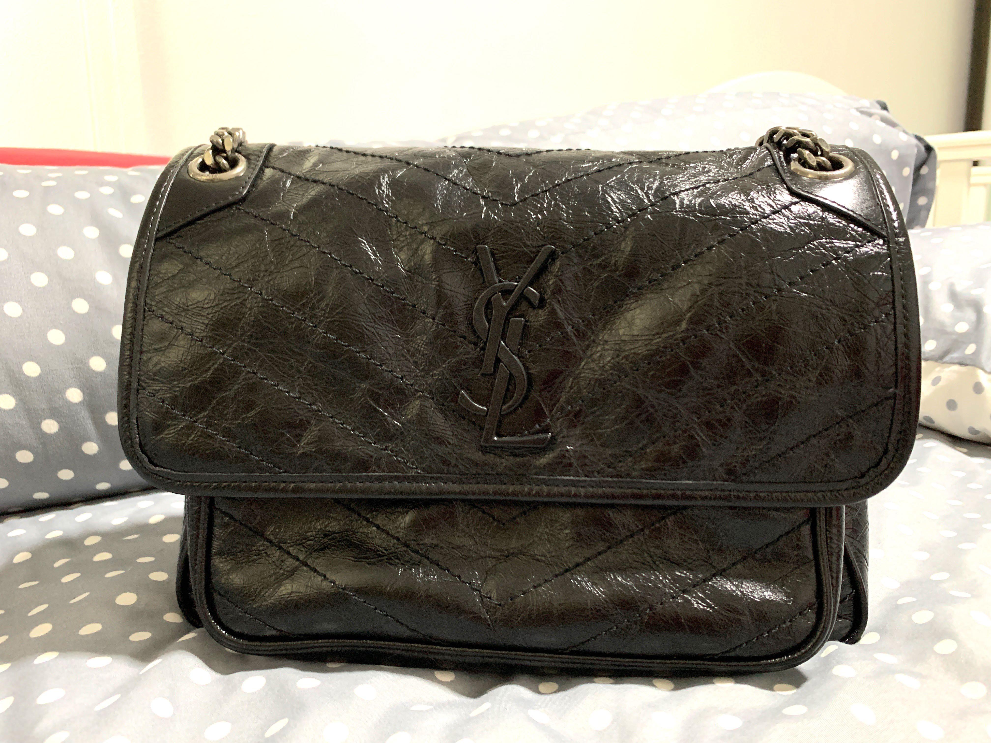 YSL NIKI MEDIUM BAG IN CRINKLED VINTAGE LEATHER Luxury Bags