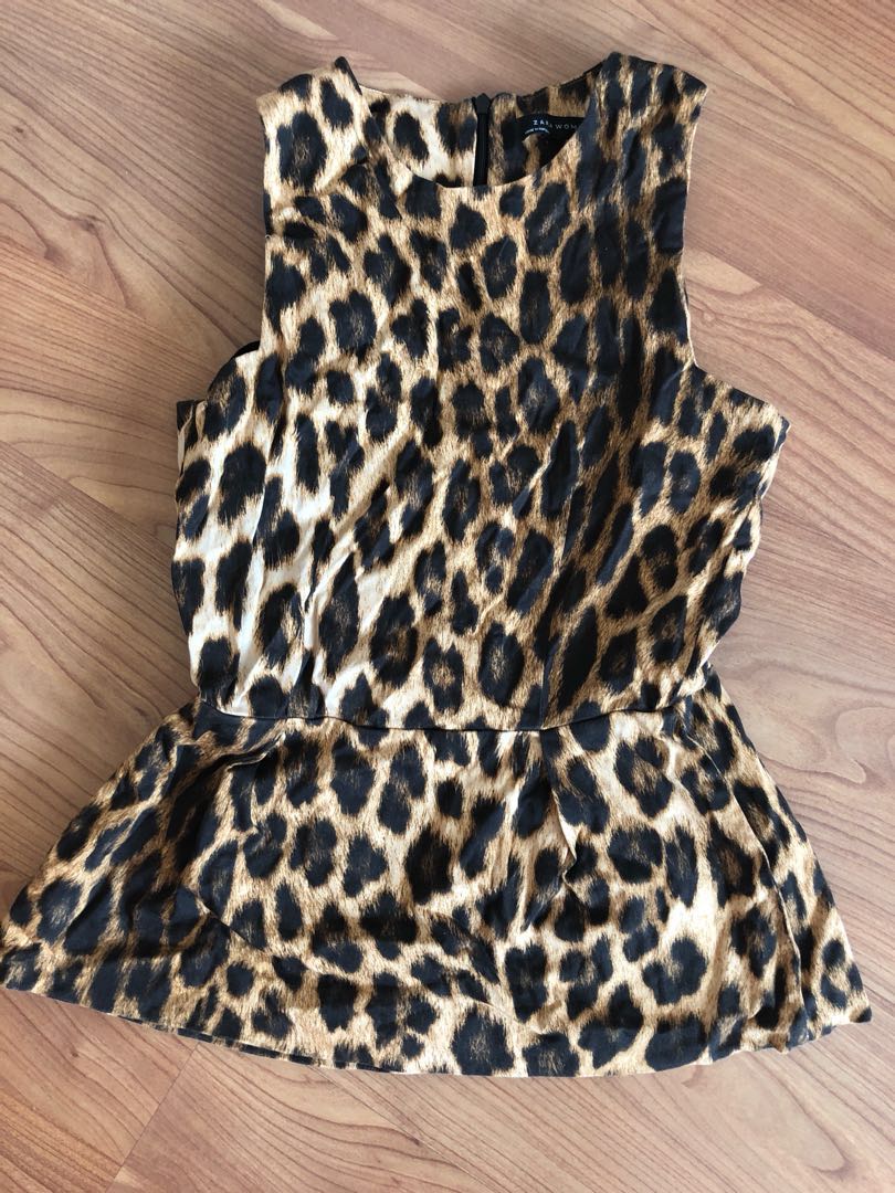 leopard peplum blouse