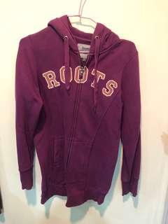 Roots 紫色連帽外套 xs