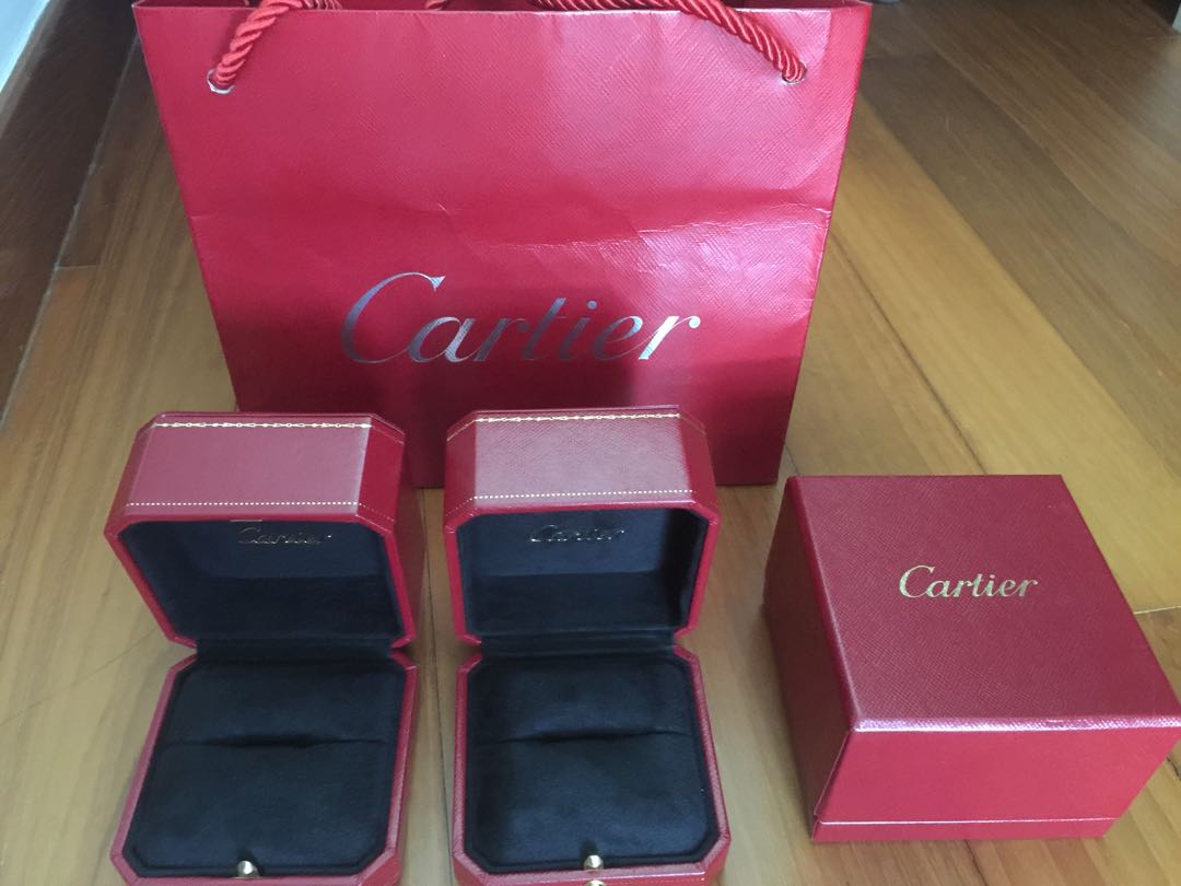 cartier ring box and bag