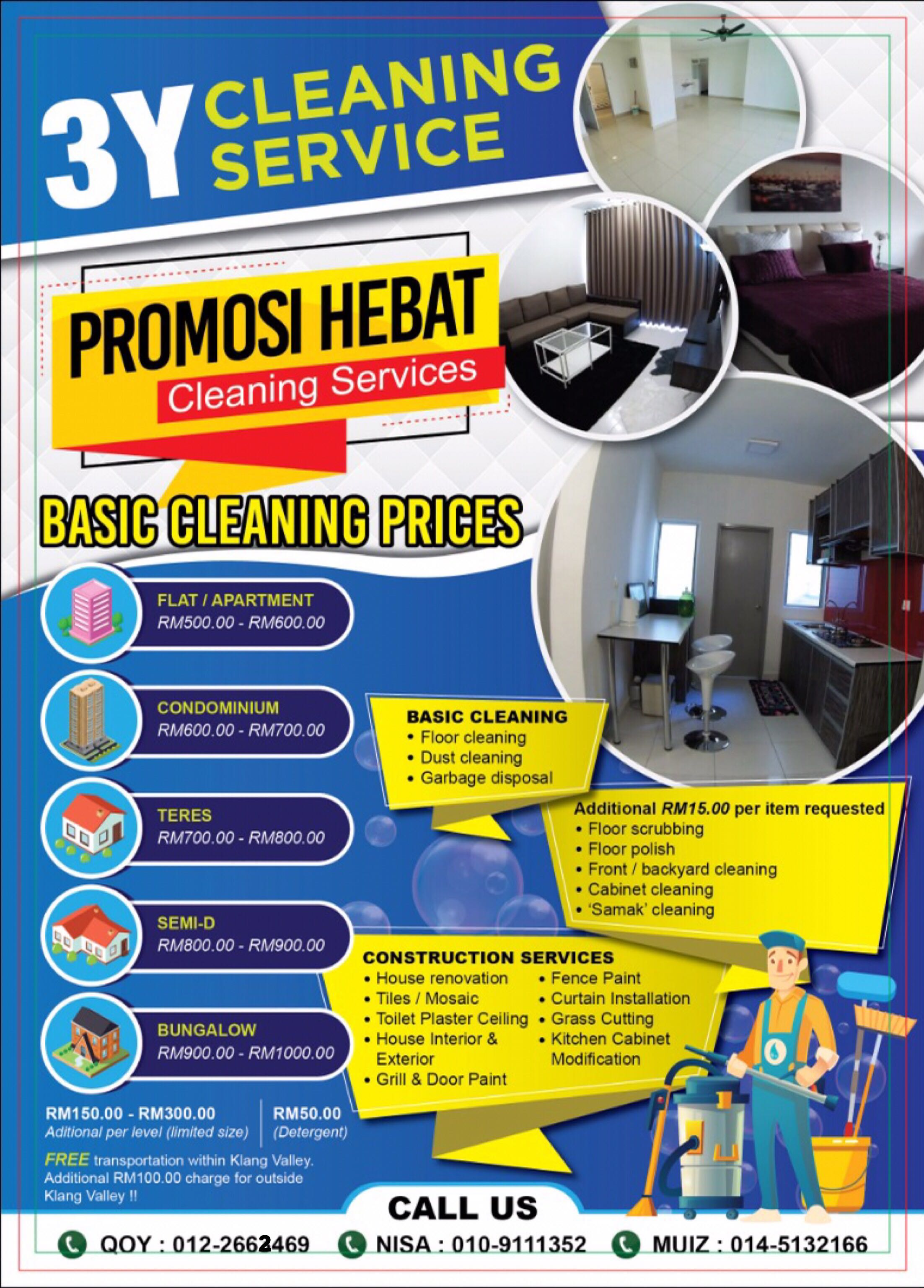 3y Cleaning Services Mini Construction Interior Design