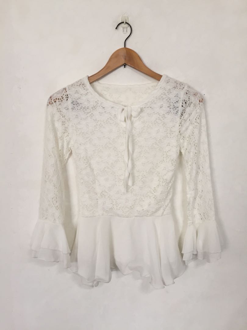 lace peplum tops with sleeves