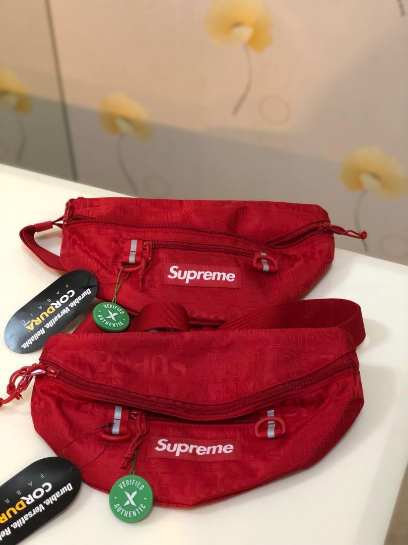 supreme waist bag red ss19