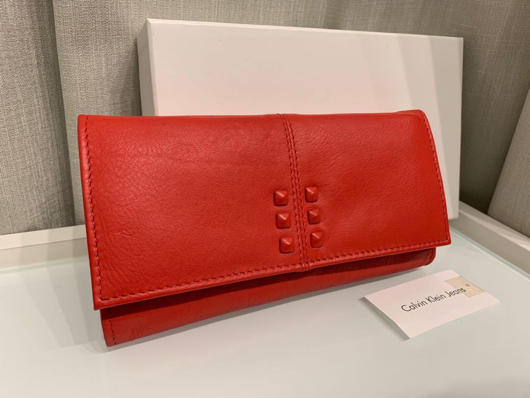 Calvin Klein Red Wallet, Luxury, Bags & Wallets on Carousell