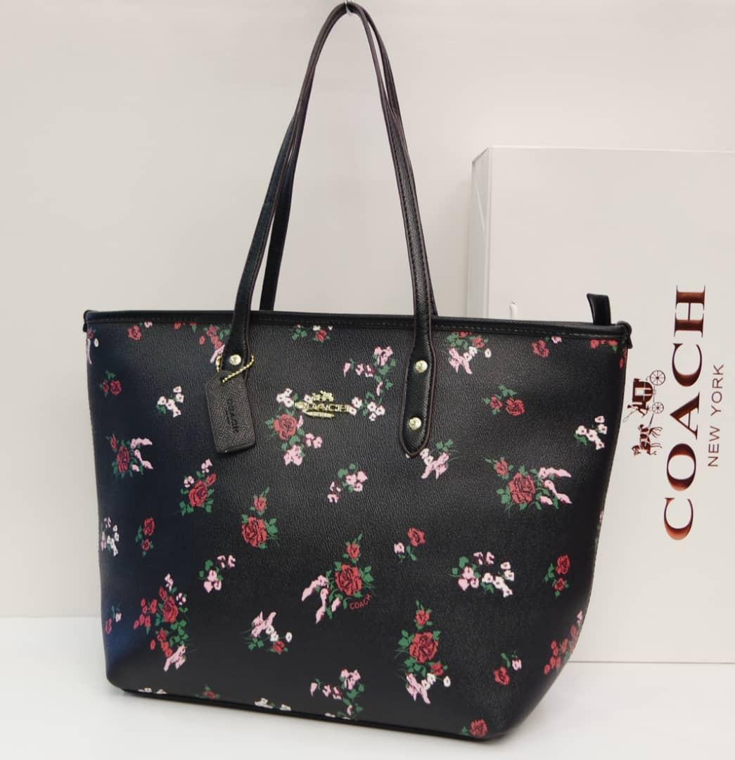 Coach tote top bag flower