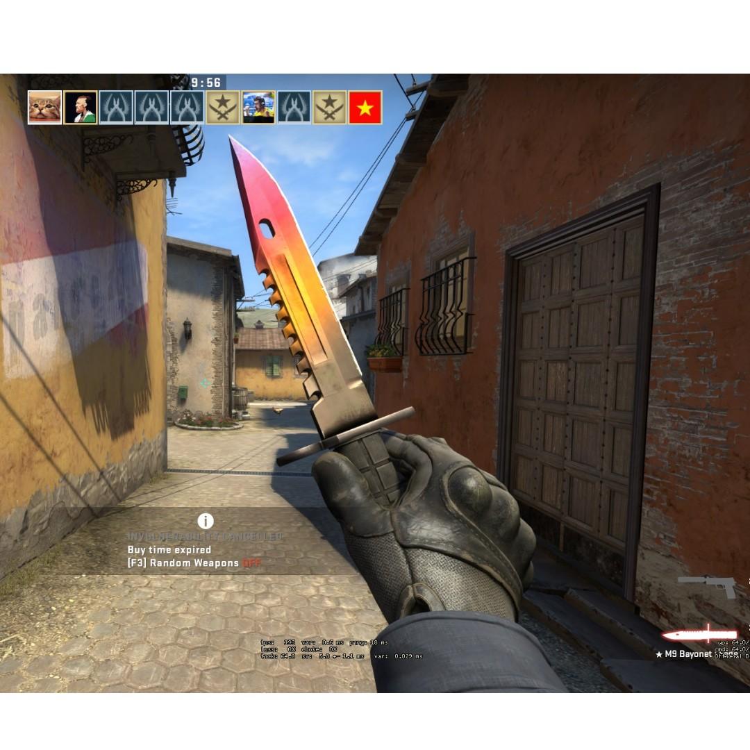 CSGO M9 Bayonet Knife | Fade (FN), Video Gaming, Gaming Accessories ...