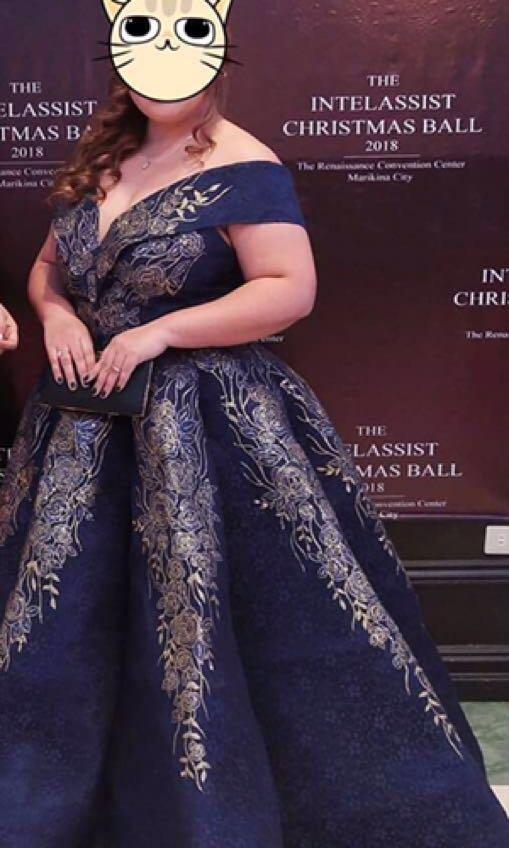 FOR RENT DARK BLUE BALL GOWN FOR PLUS SIZE Women s Fashion Dresses Sets Evening dresses gowns on Carousell
