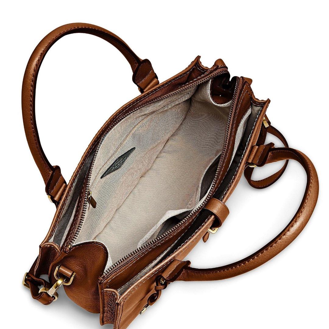 Fossil Ryder Brown Satchel Bag, Women's Fashion, Bags & Wallets, Tote