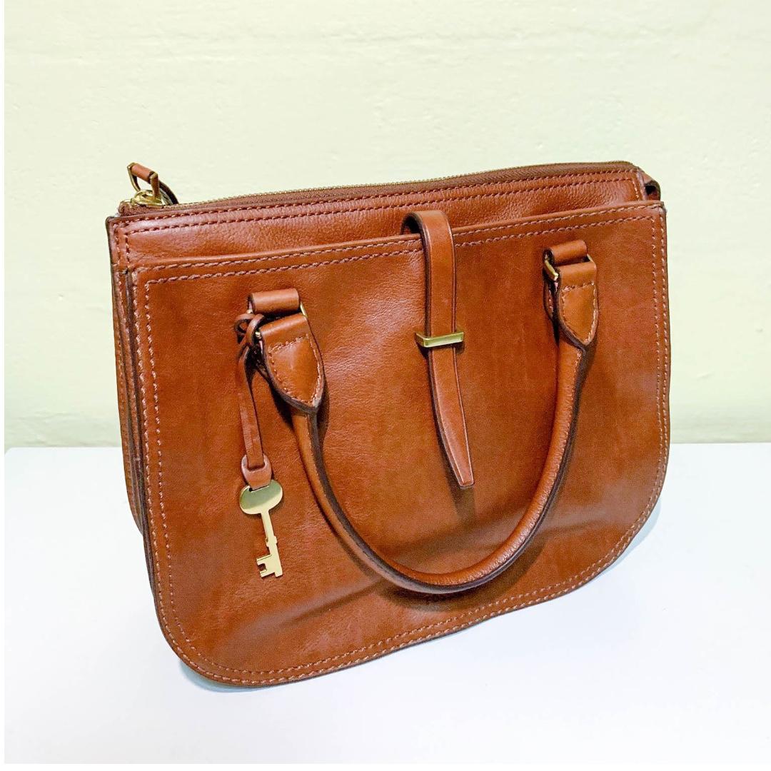 Fossil Ryder Brown Satchel Bag, Women's Fashion, Bags & Wallets, Tote